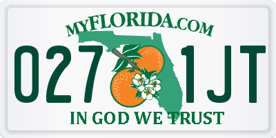 FL license plate 0271JT