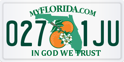 FL license plate 0271JU