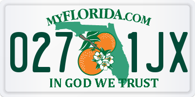 FL license plate 0271JX