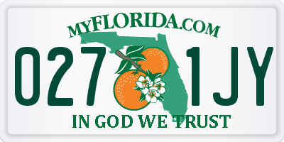 FL license plate 0271JY