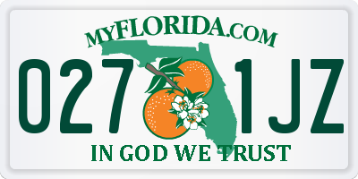 FL license plate 0271JZ