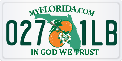 FL license plate 0271LB