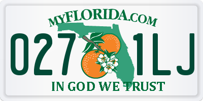 FL license plate 0271LJ