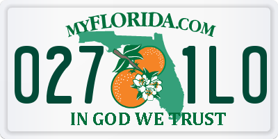 FL license plate 0271LO