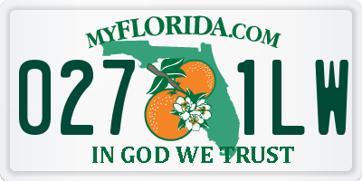 FL license plate 0271LW