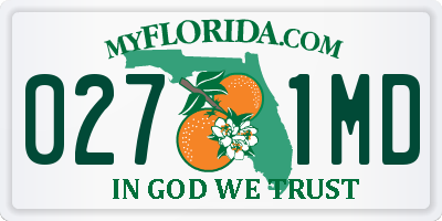 FL license plate 0271MD