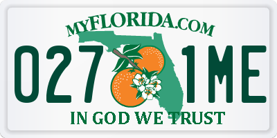 FL license plate 0271ME