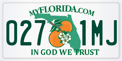 FL license plate 0271MJ