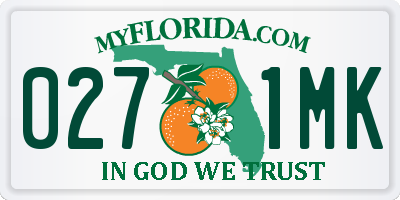 FL license plate 0271MK