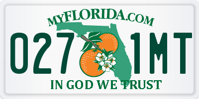 FL license plate 0271MT