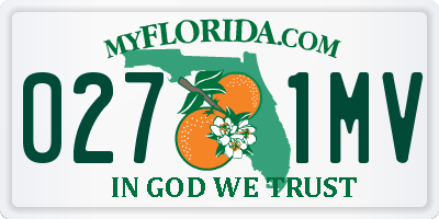 FL license plate 0271MV