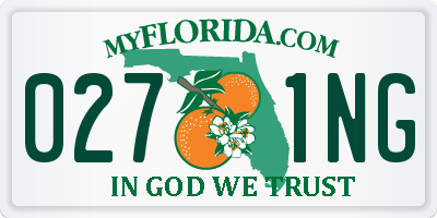 FL license plate 0271NG