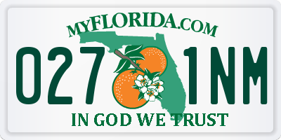 FL license plate 0271NM