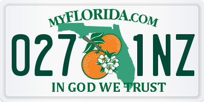 FL license plate 0271NZ