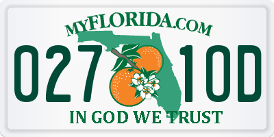 FL license plate 0271OD