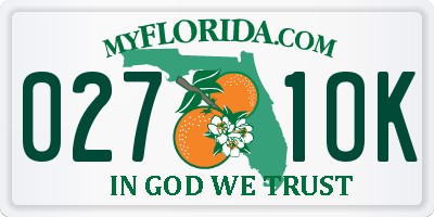 FL license plate 0271OK