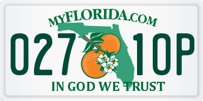FL license plate 0271OP