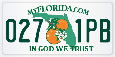 FL license plate 0271PB