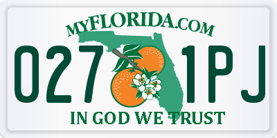 FL license plate 0271PJ