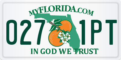 FL license plate 0271PT