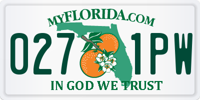 FL license plate 0271PW