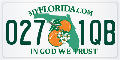FL license plate 0271QB
