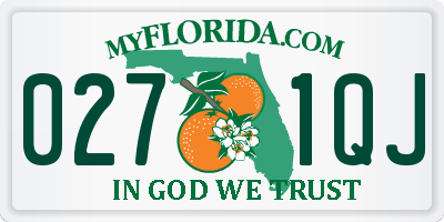 FL license plate 0271QJ