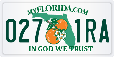 FL license plate 0271RA
