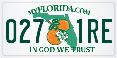 FL license plate 0271RE