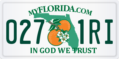 FL license plate 0271RI