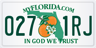 FL license plate 0271RJ