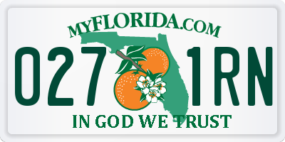 FL license plate 0271RN