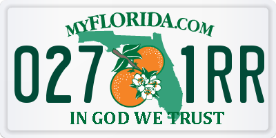 FL license plate 0271RR