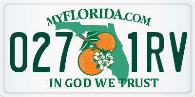 FL license plate 0271RV