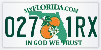 FL license plate 0271RX