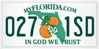 FL license plate 0271SD
