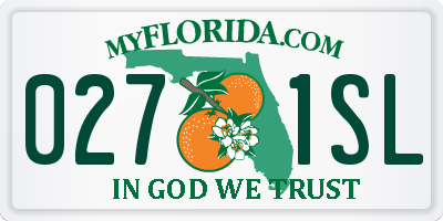 FL license plate 0271SL