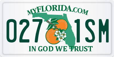 FL license plate 0271SM