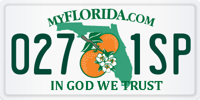 FL license plate 0271SP