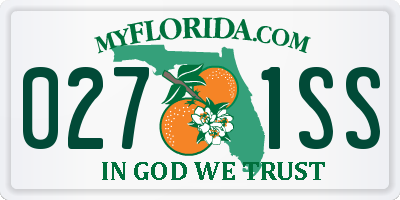 FL license plate 0271SS