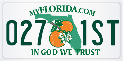 FL license plate 0271ST