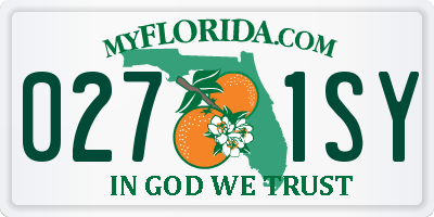FL license plate 0271SY