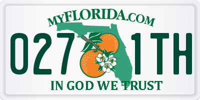 FL license plate 0271TH