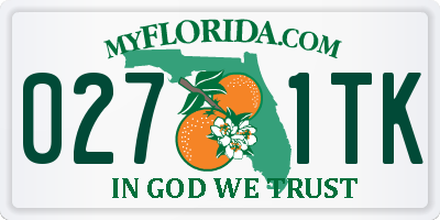 FL license plate 0271TK