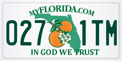 FL license plate 0271TM