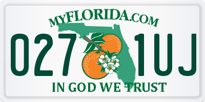 FL license plate 0271UJ