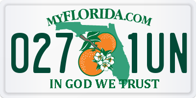 FL license plate 0271UN