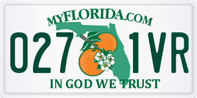FL license plate 0271VR