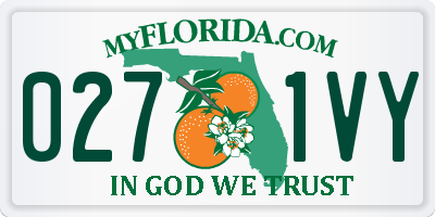 FL license plate 0271VY