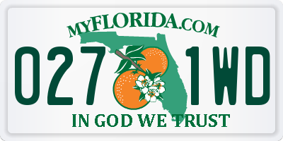 FL license plate 0271WD